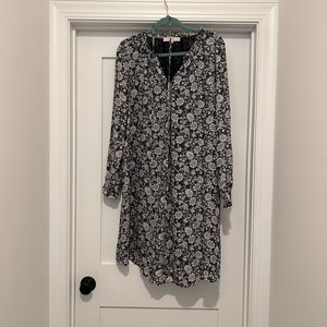 LOFT navy and white maternity dress